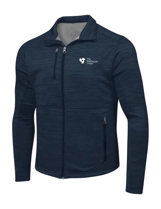 Navy Digi Stripe Fleece Jacket w/Holdsworth Center Logo