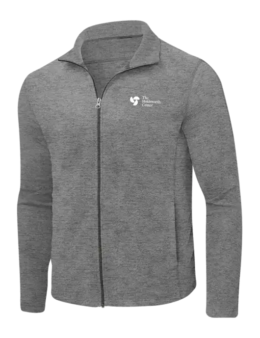 Medium Grey Heather Microfleece Full-Zip Jacket w/Holdsworth Center Logo