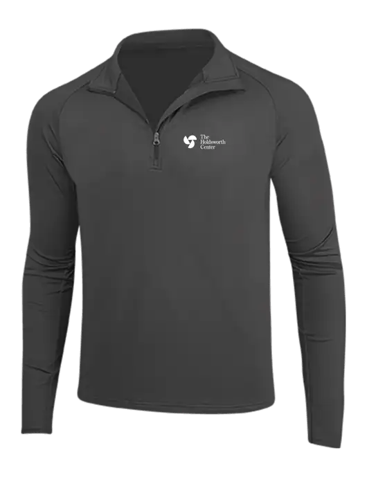 Charcoal Grey Sport Wick Stretch 1/4 Zip Pullover w/Holdsworth Center Logo