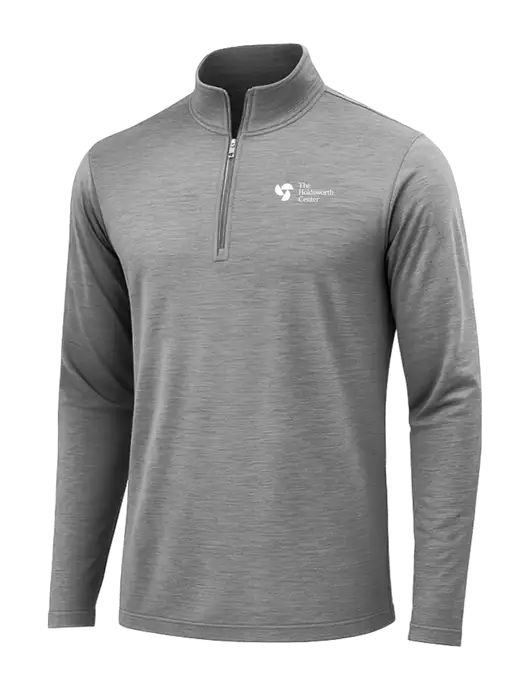 Dark Grey Heather Posicharge Tri-Blend Wicking 1/4 Zip Pullover w/Holdsworth Center Logo