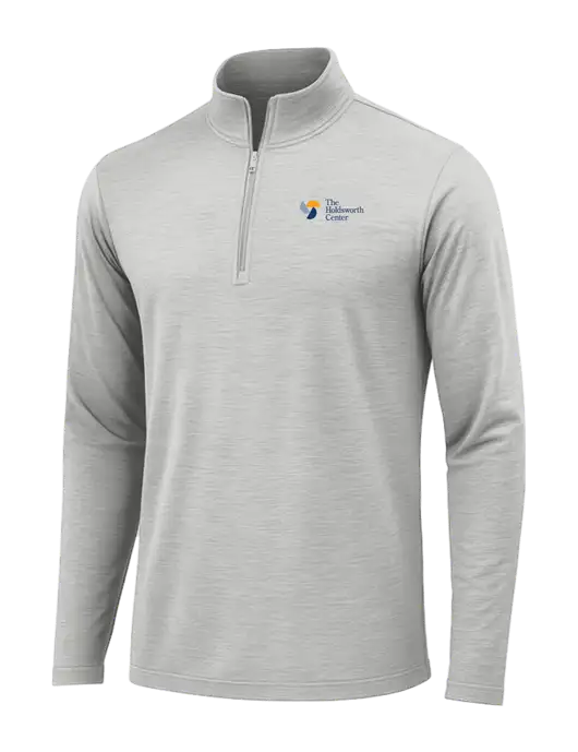 Light Grey Heather Posicharge Tri-Blend Wicking 1/4 Zip Pullover w/Holdsworth Center Logo