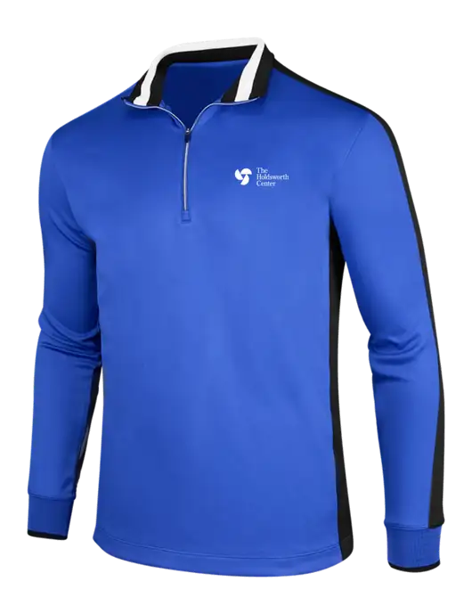 NIKE Game Royal/Black/White Dry-Fit 1/2 Zip Cover-Up w/Holdsworth Center Logo