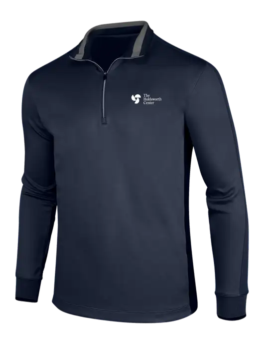 NIKE Midnight Navy Heather/Midnight Navy Dry-Fit 1/2 Zip Cover-Up w/Holdsworth Center Logo