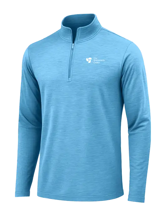 Light Blue Heather Posicharge Tri-Blend Wicking 1/4 Zip Pullover w/Holdsworth Center Logo