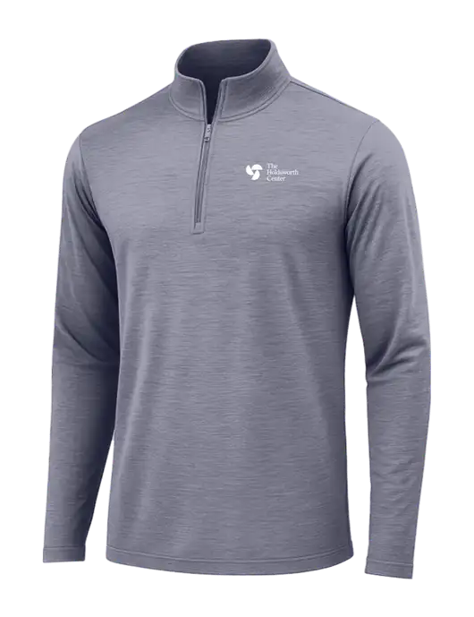 True Navy Heather Posicharge Tri-Blend Wicking 1/4 Zip Pullover w/Holdsworth Center Logo