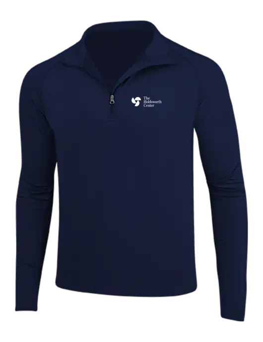 Navy Sport Wick Stretch 1/4 Zip Pullover w/Holdsworth Center Logo