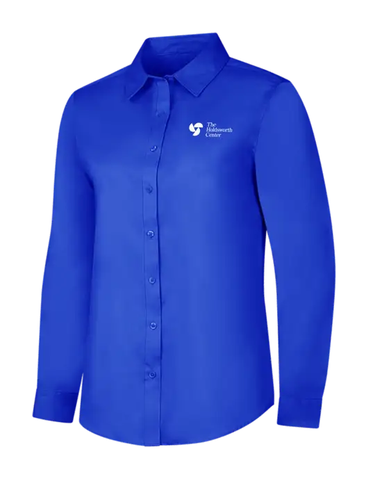 Womens Long Sleeve Dark Royal Superpro React Twill Shirt w/Holdsworth Center Logo