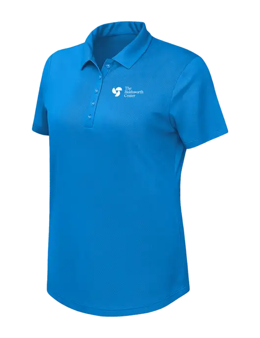 Callaway Womens Birdseye Dark Carolina Blue Polo w/Holdsworth Center Logo