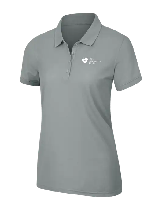 Light Grey Womens Core Classic Pique Polo w/Holdsworth Center Logo