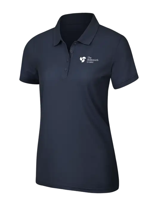 Navy Blue Womens Core Classic Pique Polo w/Holdsworth Center Logo
