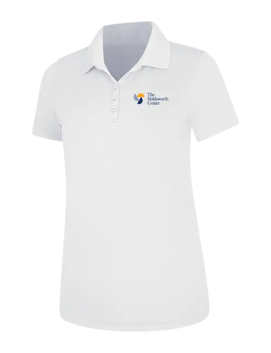 White Womens Dry Zone UV Mesh Polo w/Holdsworth Center Logo