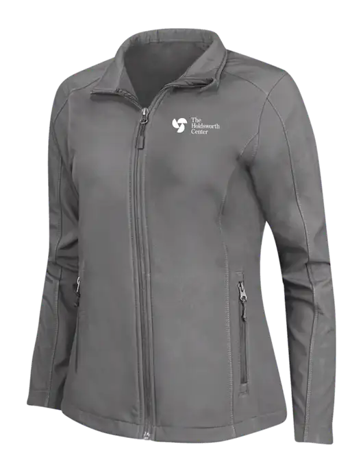 Medium Grey Womens Core Soft Shell Jacket w/Holdsworth Center Logo