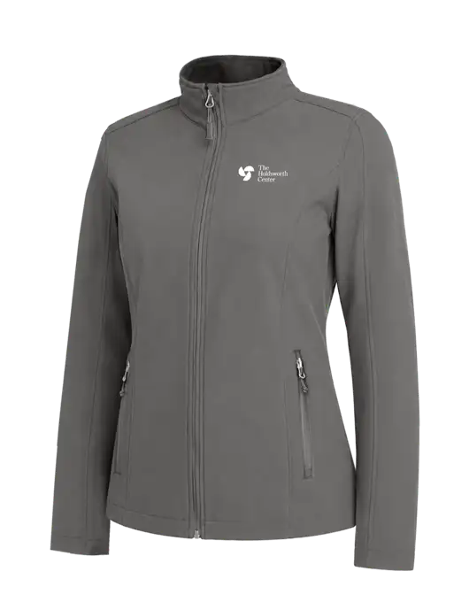 Medium Grey Womens Core Soft Shell Jacket w/Holdsworth Center Logo