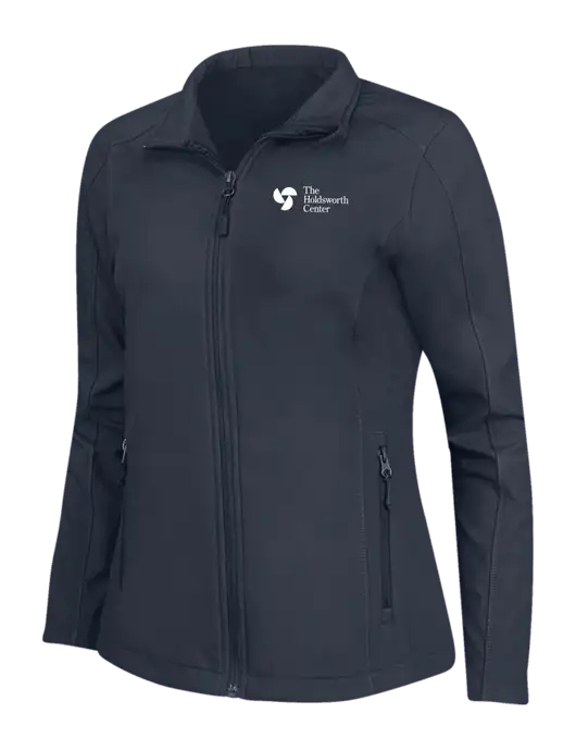 Navy Womens Core Soft Shell Jacket w/Holdsworth Center Logo