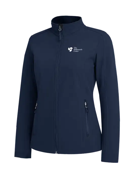 Navy Womens Core Soft Shell Jacket w/Holdsworth Center Logo