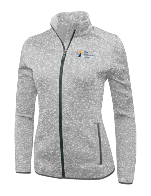 Grey Heather Womens Sweater Fleece Jacket w/Holdsworth Center Logo