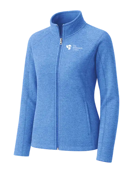 Light Royal Heather Womens Microfleece Full-Zip Jacket w/Holdsworth Center Logo
