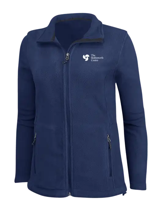 Womens Navy Fleece Jacket w/Holdsworth Center Logo