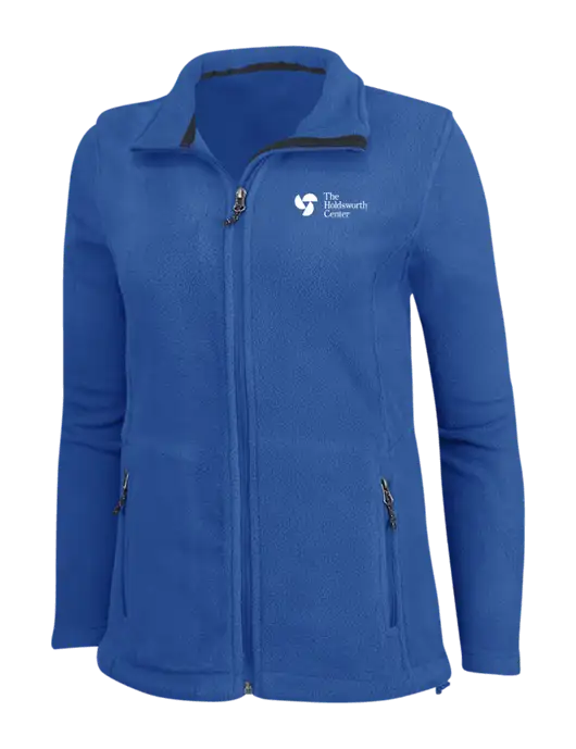 Womens Dark Royal Fleece Jacket w/Holdsworth Center Logo