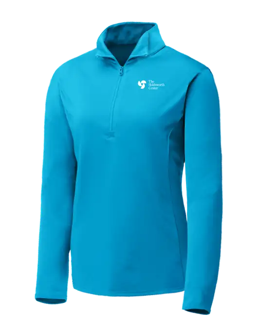 Sapphire Blue Womens Posicharge Competitor ¼ Zip Pullover w/Holdsworth Center Logo