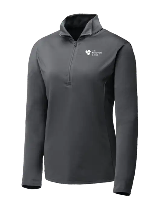 Dark Grey Womens Posicharge Competitor ¼ Zip Pullover w/Holdsworth Center Logo