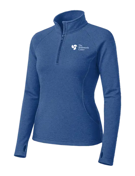 Royal Heather Womens Sport Wick Stretch 1/4 Zip Pullover w/Holdsworth Center Logo
