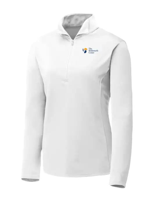White Womens Posicharge Competitor ¼ Zip Pullover w/Holdsworth Center Logo