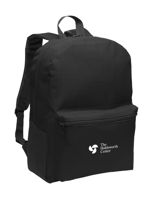 Casual Black Lightweight Laptop Backpack w/Holdsworth Center Logo