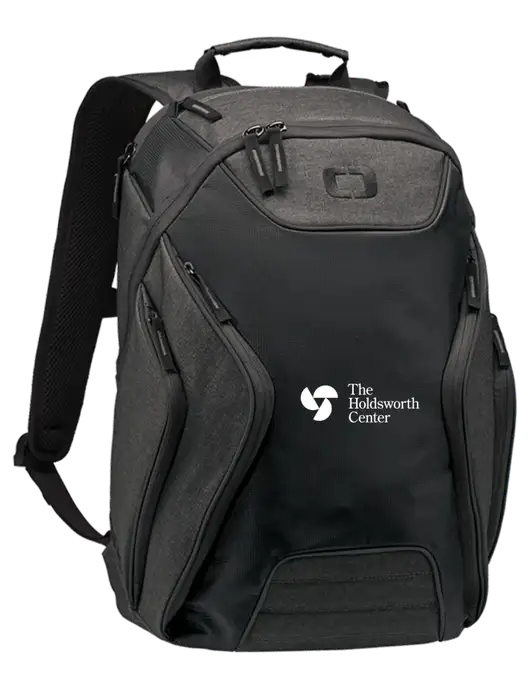 OGIO Black/Heather Grey Hatch Laptop Backpack
 w/Holdsworth Center Logo
