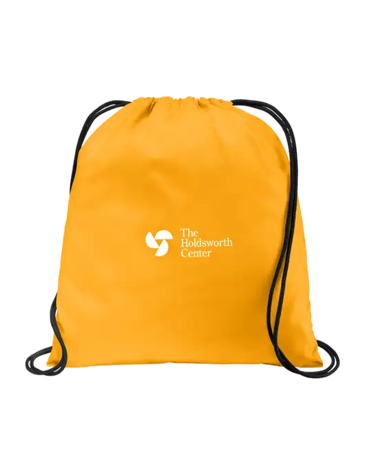 Drawstring Gold Cinch Pack w/Holdsworth Center Logo