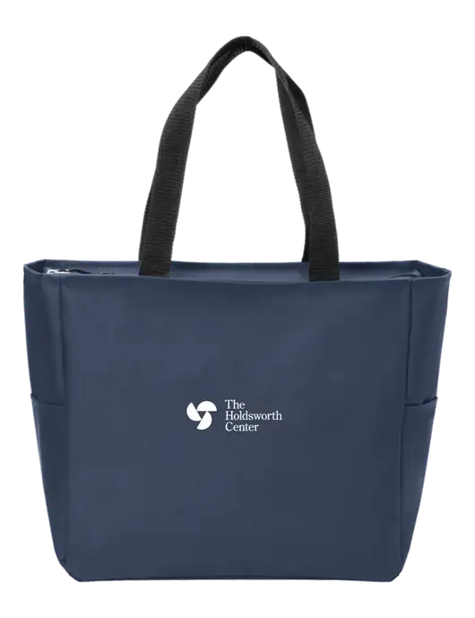 Everyday Navy Zip Tote  w/Holdsworth Center Logo