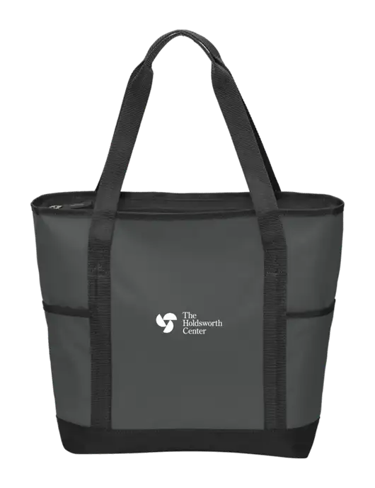 On the Go Charcoal/Black Tote  w/Holdsworth Center Logo