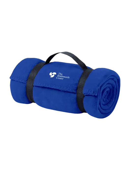 Casual Royal Fleece Blanket With Strap  w/Holdsworth Center Logo