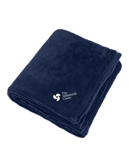 Oversized Deep Navy Ultra Plush Blanket w/Holdsworth Center Logo