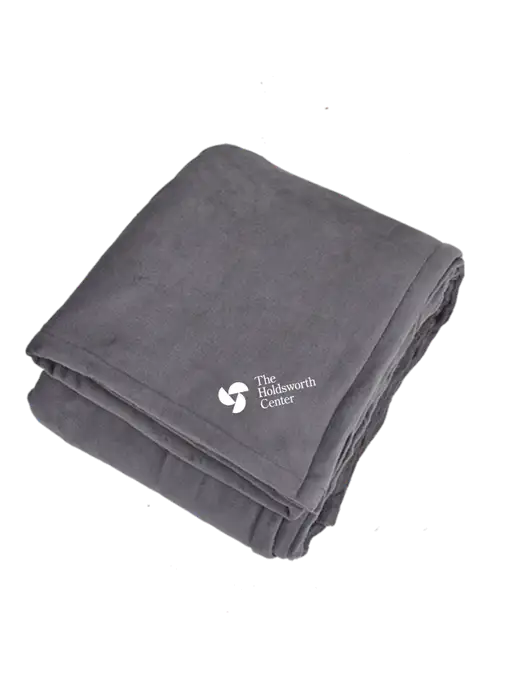 Oversized Graphite Ultra Plush Blanket Graphite w/Holdsworth Center Logo