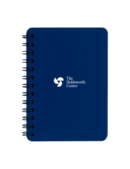Sturdy Navy Blue Hardcover Notebook, 5.25 x 7 w/Holdsworth Center Logo