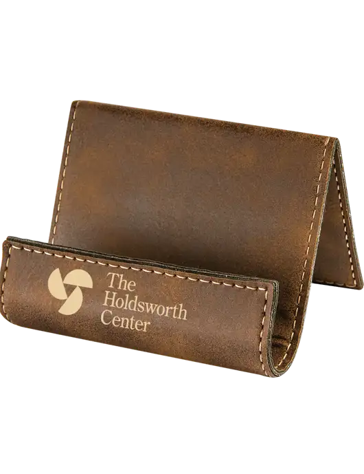 Rustic Leatherette Card & Phone Holder w/Holdsworth Center Logo